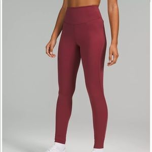 Base Pace High-Rise Running Tight 28" 
Brushed Nulu Mulled Wine